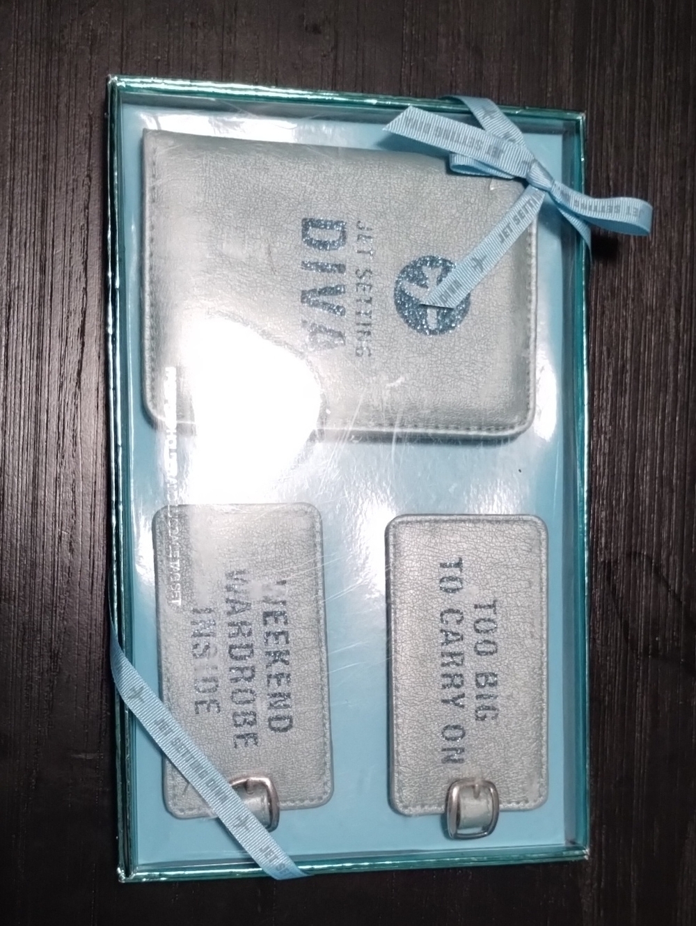 Travel Wallet & Luggage Tag Set - Light Blue